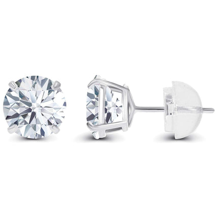 1.00 CTW Round Lab-Grown Diamond Stud Earrings in 14K White or Yellow Gold | G/VS-Clarity