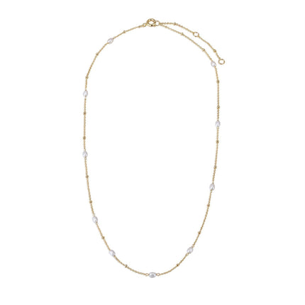 MICRO PEARL & BEAD NECKLACE by Eklexic