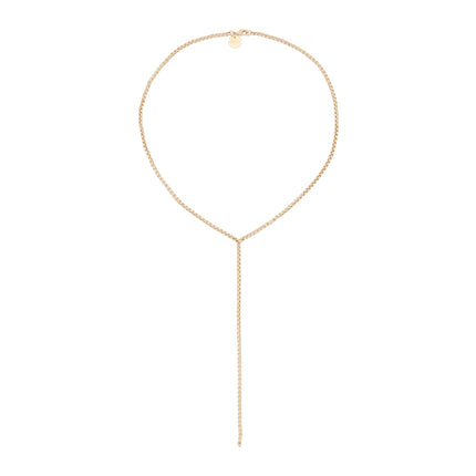 Thin Luciana Box Chain Lariat by Eklexic