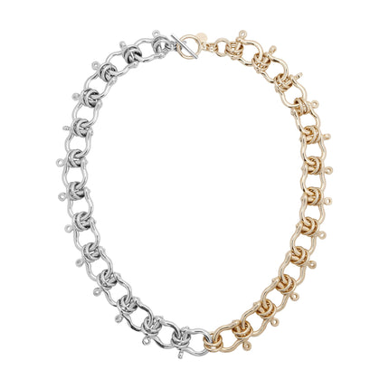 TWO TONED XL HARRISON NECKLACE by Eklexic