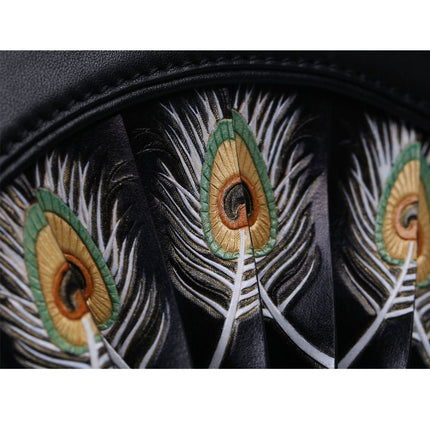 Feather Black Shoulder Bag