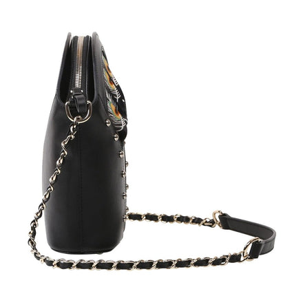 Feather Black Shoulder Bag