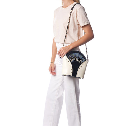 Feather White Shoulder Bag