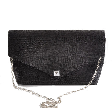 Boa Black Envelope Clutch