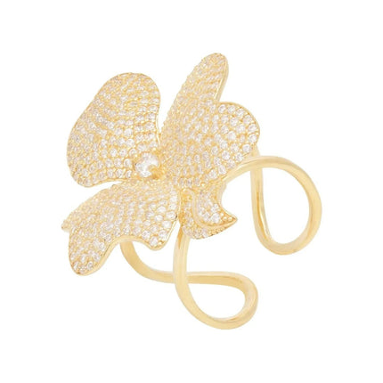 Flower Cocktail Ring Gold