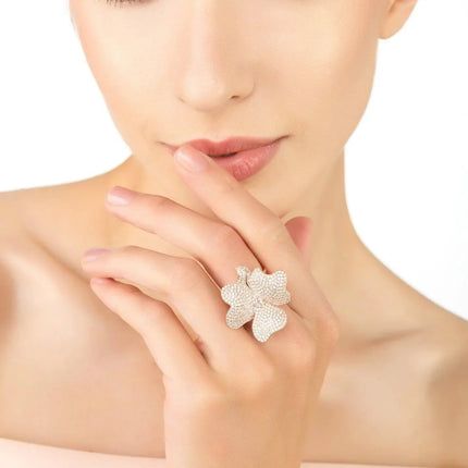 Flower Cocktail Ring Rosegold