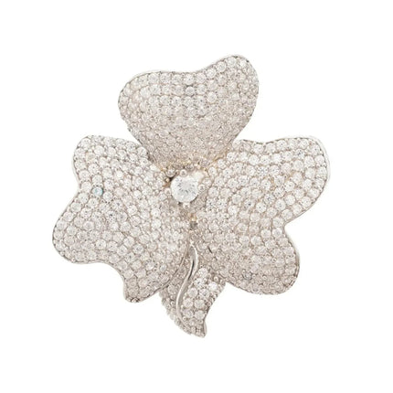 Flower Cocktail Ring Silver