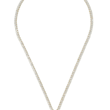 Garbo Oval Gemstone Tennis Necklace Emerald Gold