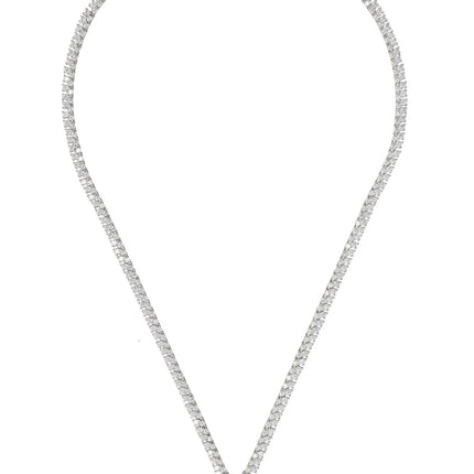 Garbo Oval Gemstone Tennis Necklace Ruby Silver