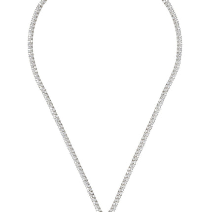Garbo Oval Gemstone Tennis Necklace Sapphire Silver