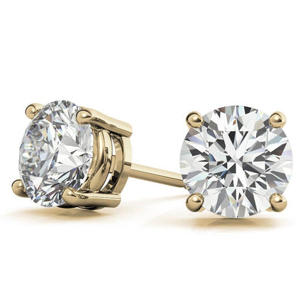 2.50 CTW AGI Certified Lab Grown Diamond (G-Vs Clarity) Stud Earrings in 14K White or Yellow Gold