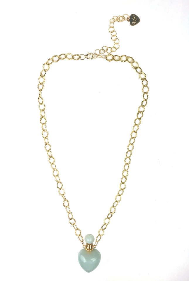 Amazonite Heart Chain Necklace