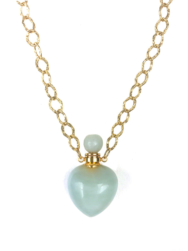 Amazonite Heart Chain Necklace