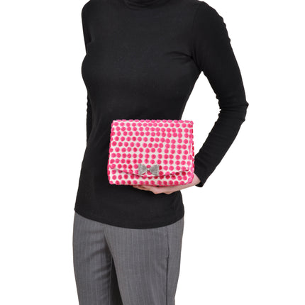 Polka Dot Pink Square Clutch