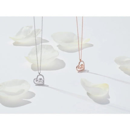 Heart Mum Pendant Necklace Silver