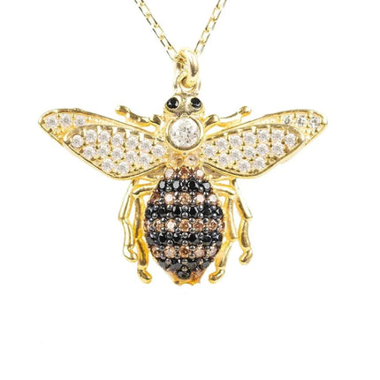 Honey Bee Pendant Necklace Gold