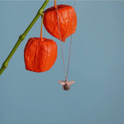 Honey Bee Pendant Necklace Gold