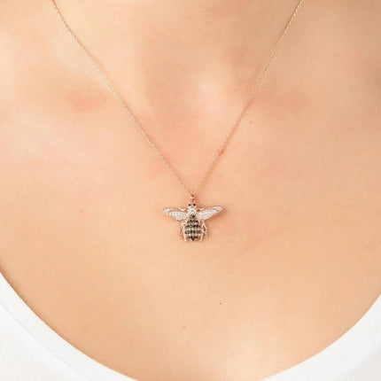 Honey Bee Pendant Necklace Gold