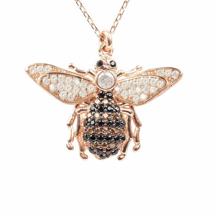 Honey Bee Pendant Necklace Rosegold