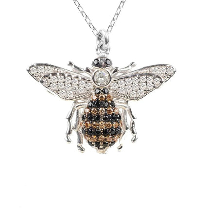 Honey Bee Pendant Necklace Silver