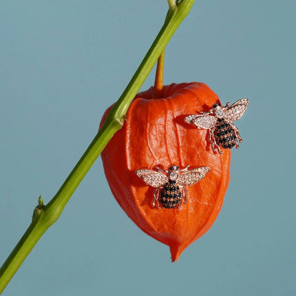 Honey Bee Stud Earrings Gold