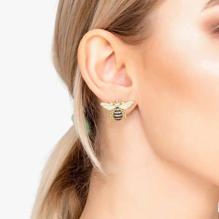 Honey Bee Stud Earrings Gold