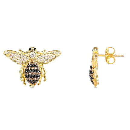Honey Bee Stud Earrings Gold