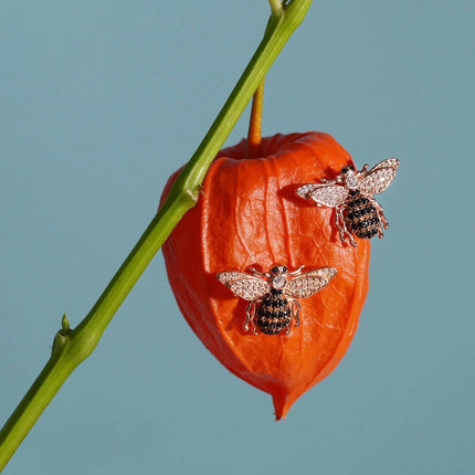 Honey Bee Stud Earrings Rosegold