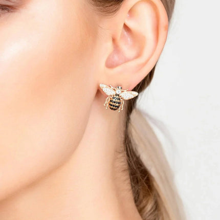 Honey Bee Stud Earrings Rosegold