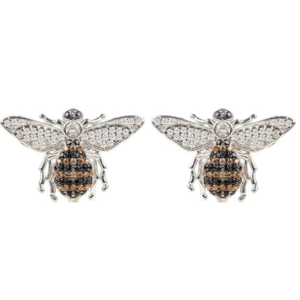 Honey Bee Stud Earrings Silver