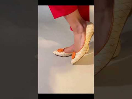 Corobá Raffia Leather Ballerinas
