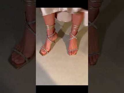 Aroeira Silver Leather Sandals – 8cm Heel