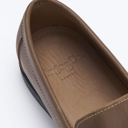 Boat Loafers, Light Brown Leather