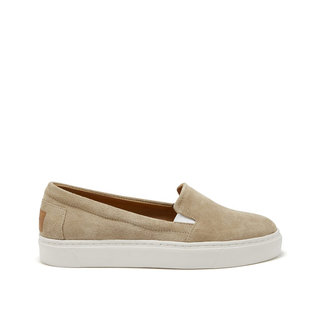 Women's Slip-On Sneakers, Taupe Suede