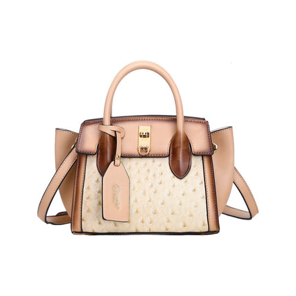 Brangio Italy  Ostrich Texture Embossed Designr Satchel Bag