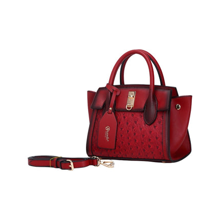 Brangio Italy  Ostrich Texture Embossed Designr Satchel Bag