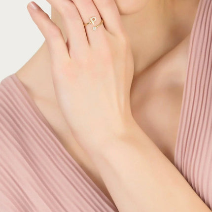 Initial Ring Gold P