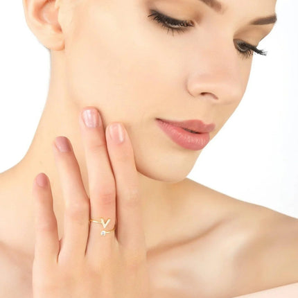 Initial Ring Gold V