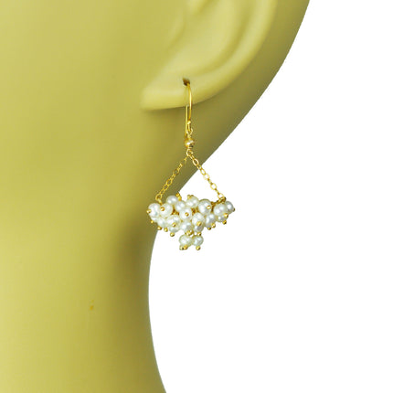 Pearl Cluster Chandelier Earrings