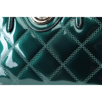 Brangio Italy Luxury Patent Quilted Satchel Bag – Designer Top Handle Handbag