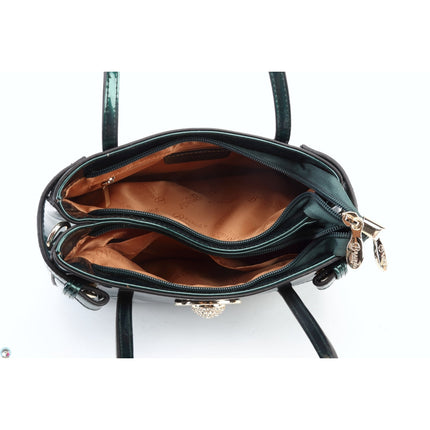 Brangio Italy Luxury Patent Quilted Satchel Bag – Designer Top Handle Handbag