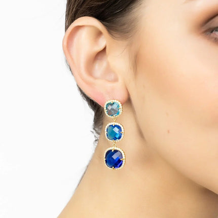 Knightsbridge Earrings Gold Blues