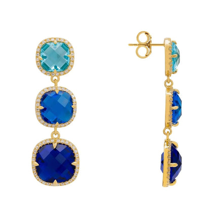Knightsbridge Earrings Gold Blues