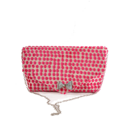 Polka Dot Pink Envelope Clutch