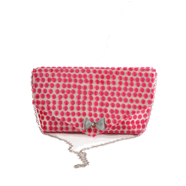 Polka Dot Pink Envelope Clutch