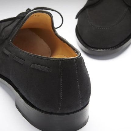 Black Suede Laced Loafers, Welted Leather Sole