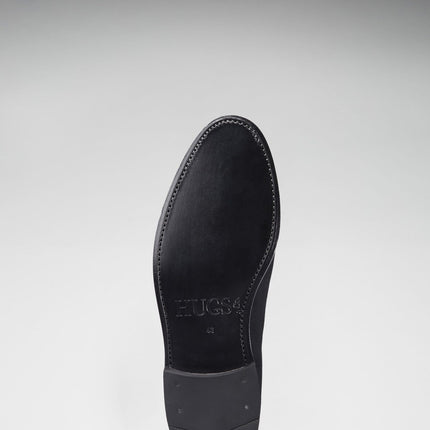 Black Suede Laced Loafers, Welted Leather Sole