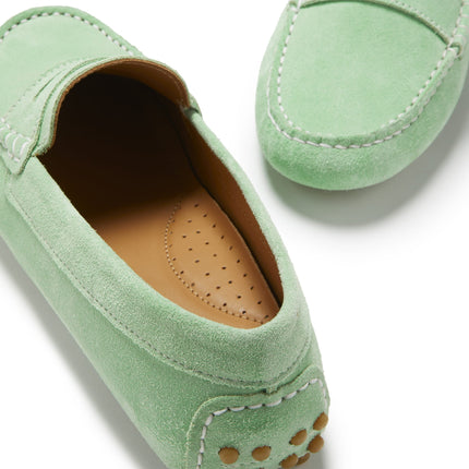 Women's Penny Driving Loafers, Lagoon Green Suede