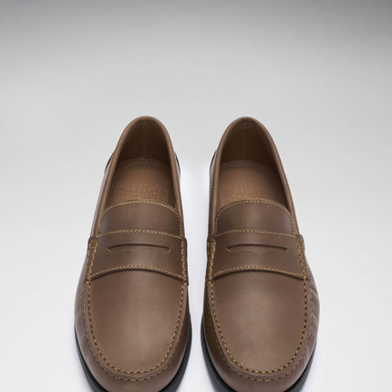 Boat Loafers, Light Brown Leather