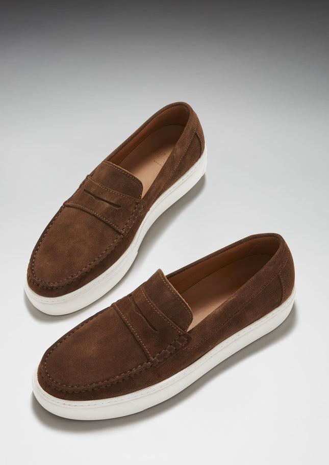 Slip-On Sneaker Loafers, Brown Suede